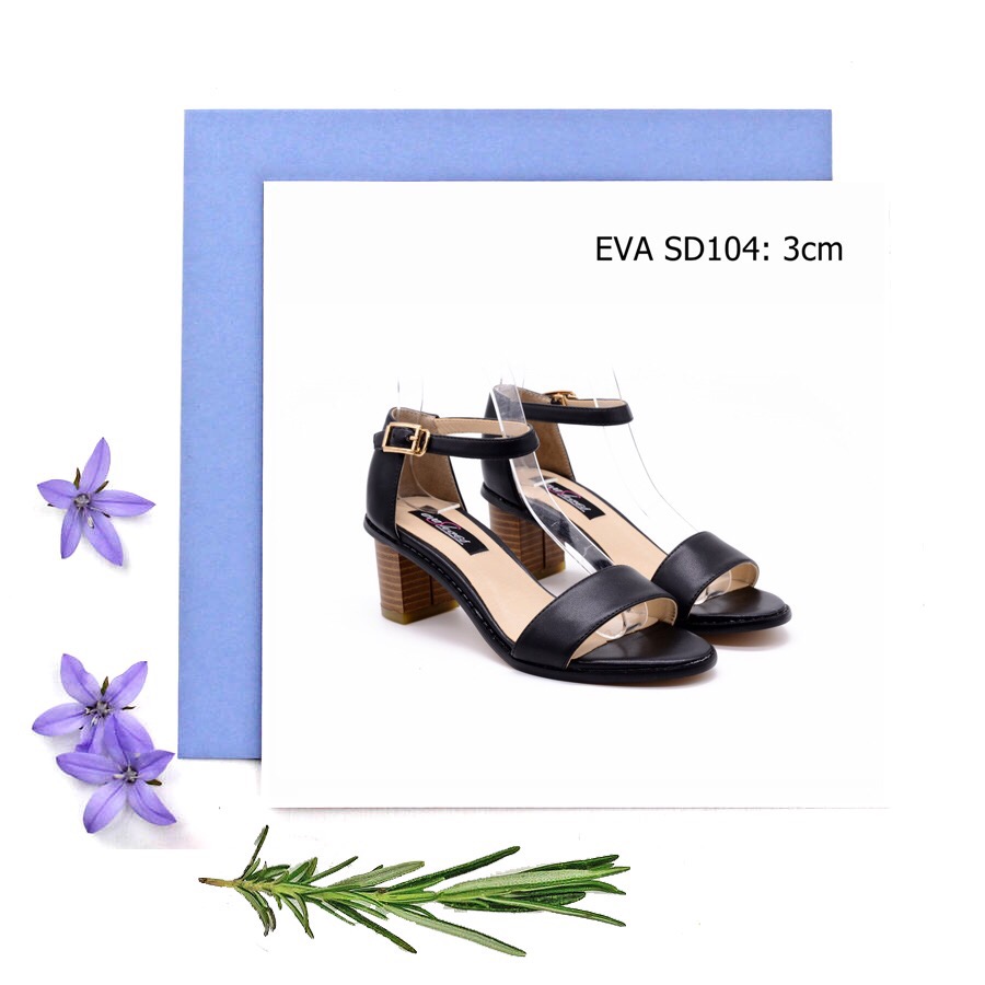 Sandal nữ gót vuông thanh lịch EVASD104 cao 3cm.